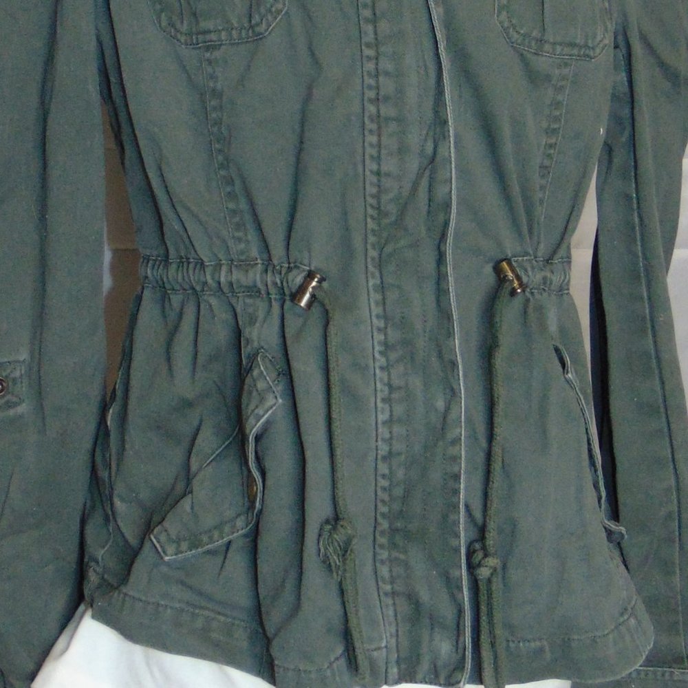 Army green military style jacket - Picture 5 of 7